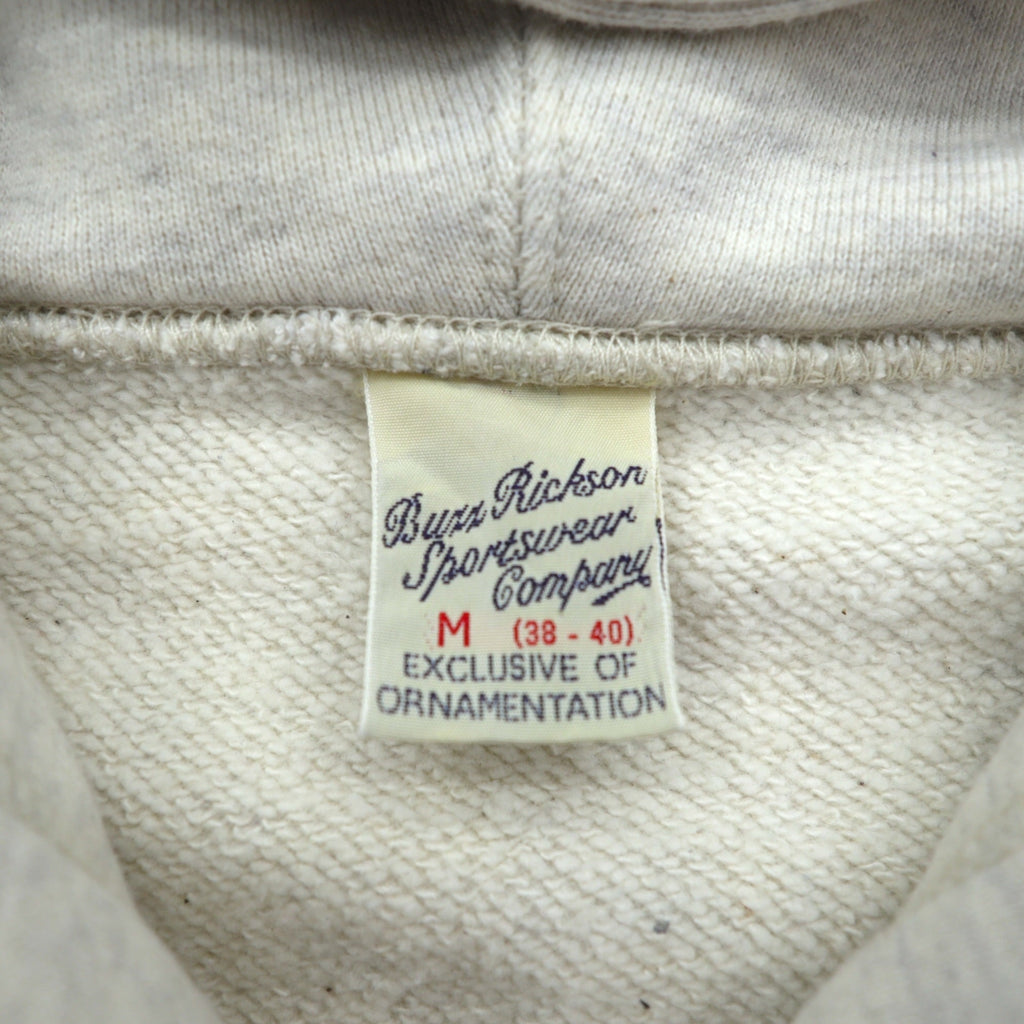 BUZZ RICKSON'S U.S. AIR FORCE Dye-In Print Zip Hoodie, Size M, Gray Cotton, LANGLEY, A.F. BASE, VIRGINIA