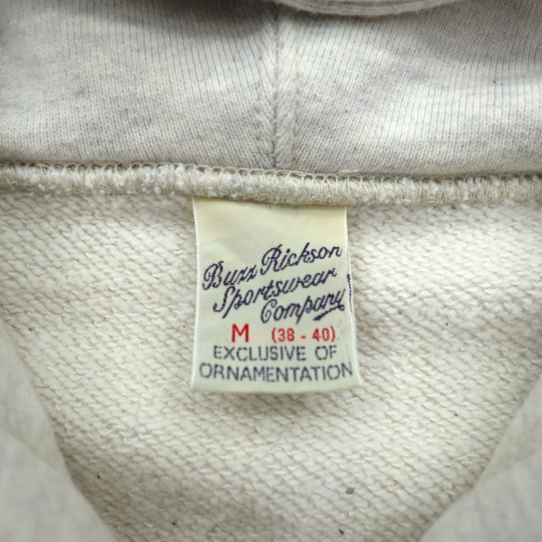 BUZZ RICKSON'S U.S. AIR FORCE Dye-In Print Zip Hoodie, Size M, Gray Cotton, LANGLEY, A.F. BASE, VIRGINIA