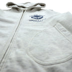 BUZZ RICKSON'S U.S. AIR FORCE Dye-In Print Zip Hoodie, Size M, Gray Cotton, LANGLEY, A.F. BASE, VIRGINIA
