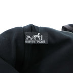 HERMES フランス製 フールトゥ MM トートバッグ ブラック コットン キャンバス