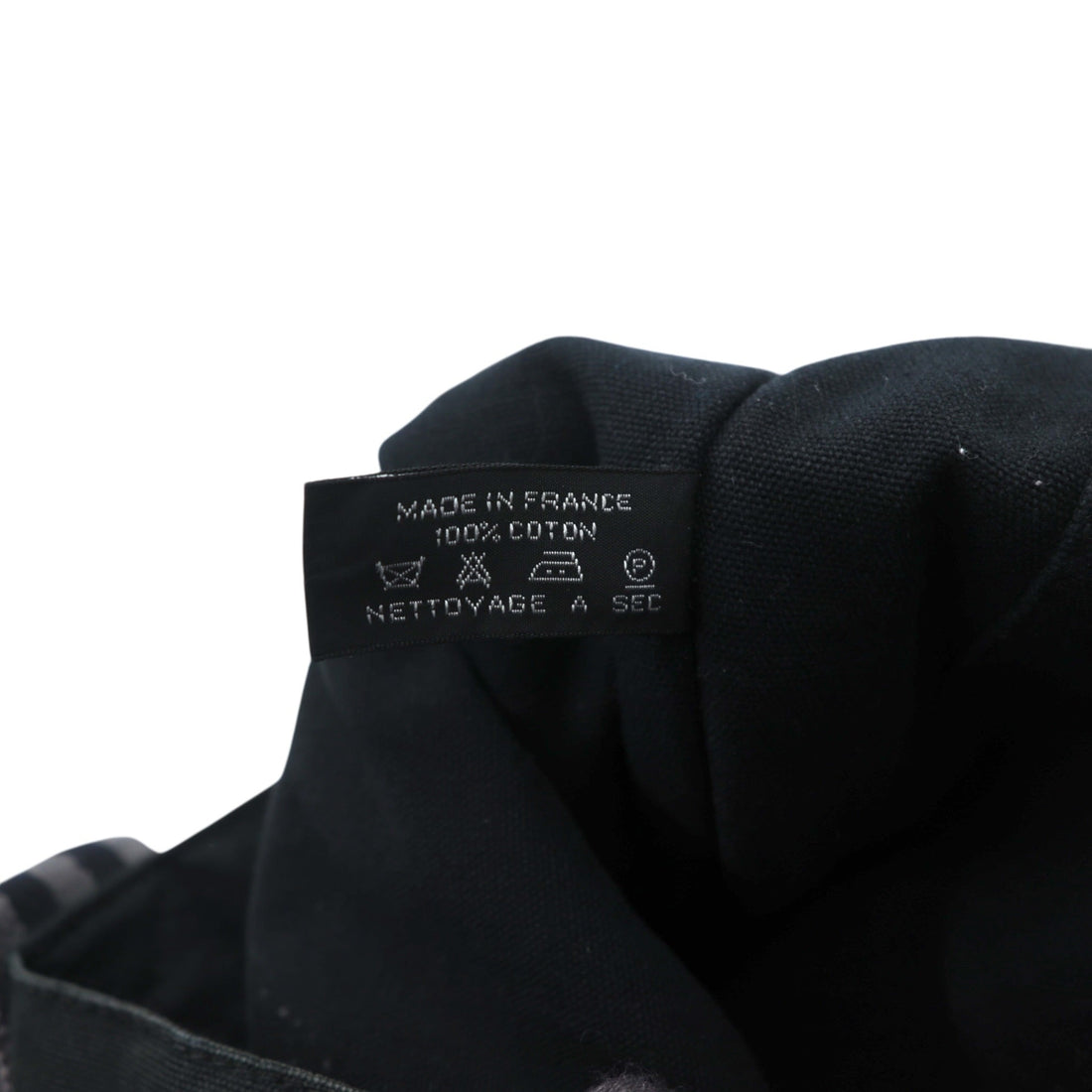 HERMES フランス製 フールトゥ MM トートバッグ ブラック コットン キャンバス