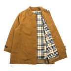 BURBERRY ボタン ジッパーフライ Aライン ステンカラーコート L マスタード キャメル ノバチェック ライナー着脱式 6D6992