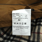 BURBERRY ボタン ジッパーフライ Aライン ステンカラーコート L マスタード キャメル ノバチェック ライナー着脱式 6D6992