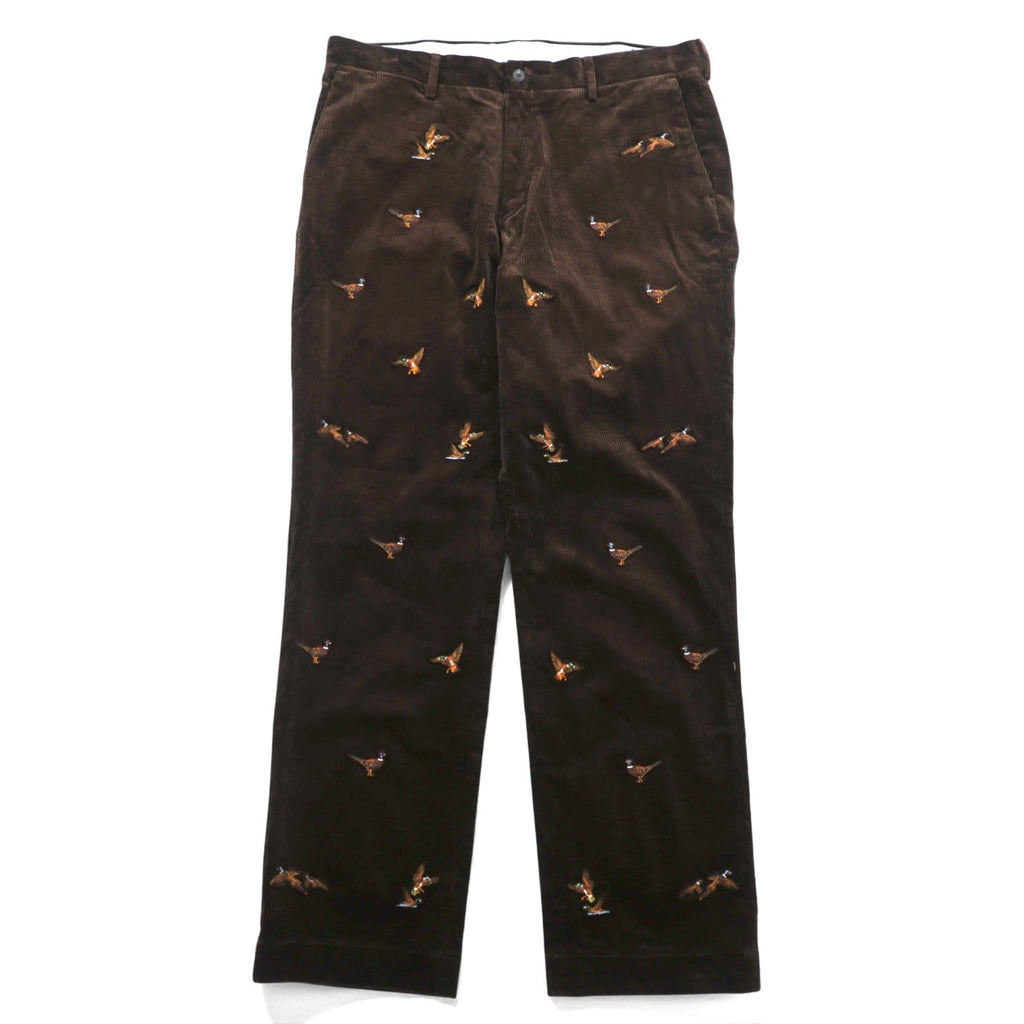 Polo Ralph Lauren CLASSIC FIT Corduroy Chino Pants Work L Brown Cotton Camo Embroidery