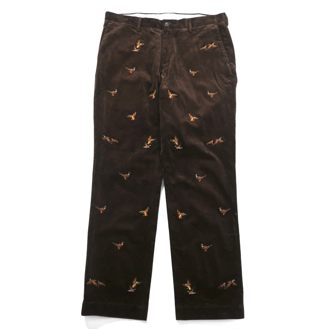 Polo Ralph Lauren CLASSIC FIT Corduroy Chino Pants Work L Brown Cotton Camo Embroidery
