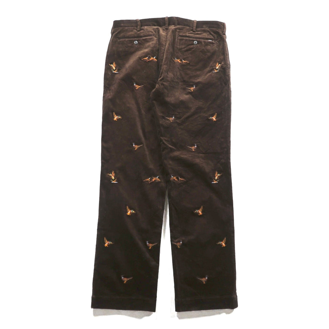 Polo Ralph Lauren CLASSIC FIT Corduroy Chino Pants Work L Brown Cotton Camo Embroidery