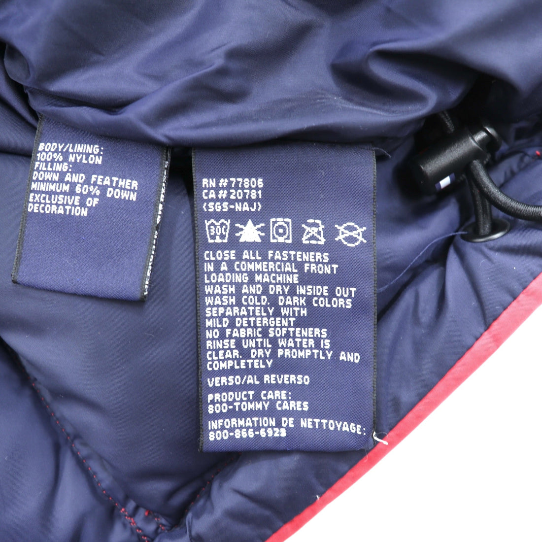 TOMMY HILFIGER 90年代 ボリューム ダウンジャケット XL レッド ドローコード ナイロン