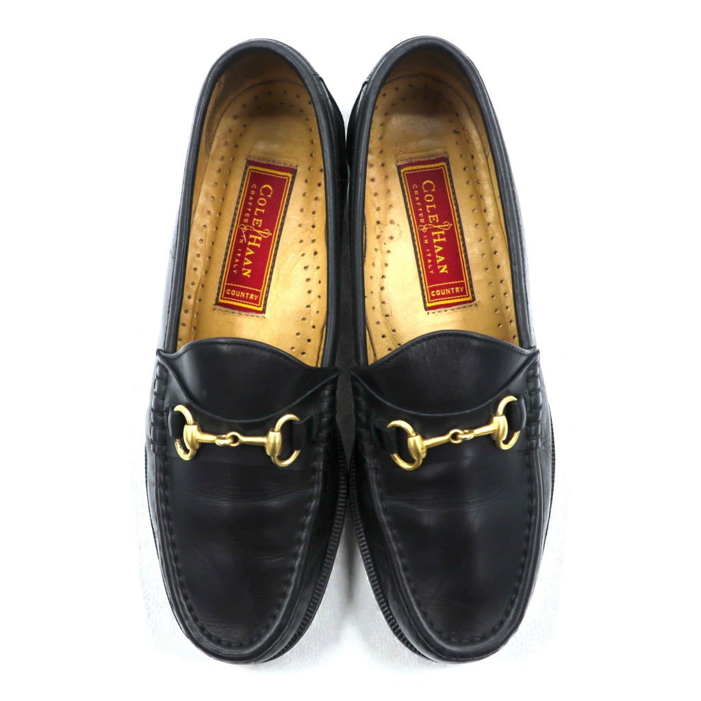 Cole Haan Made in Italy Horsebit Loafers, Size 24cm, Black Leather, Genuine F8030