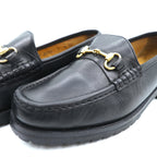 Cole Haan Made in Italy Horsebit Loafers, Size 24cm, Black Leather, Genuine F8030