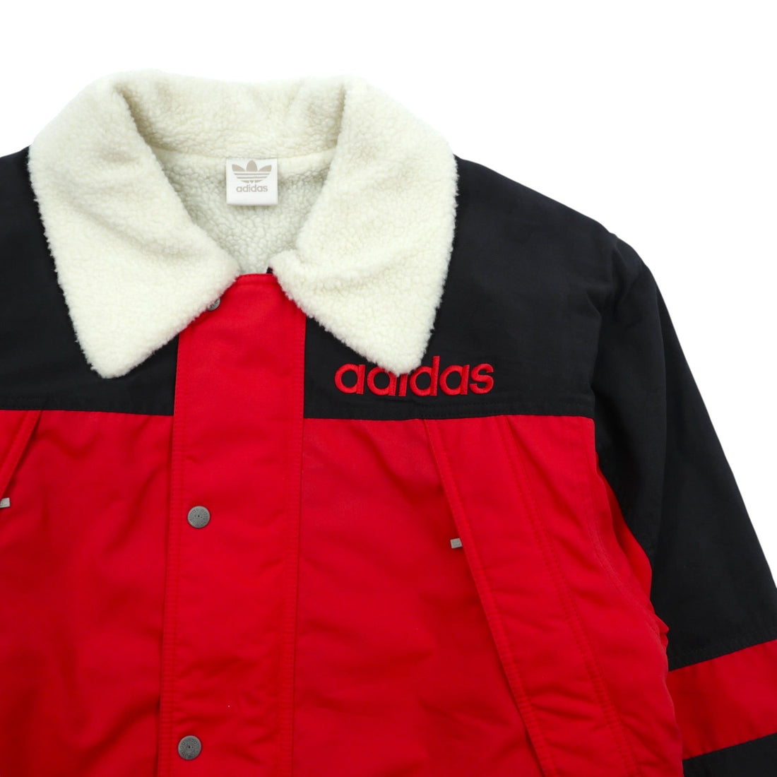 adidas 90s Made in Japan Descente BoaCoat Nylon Jacket / Mountain Parka L Red Polyester Drawcord Silver Tag