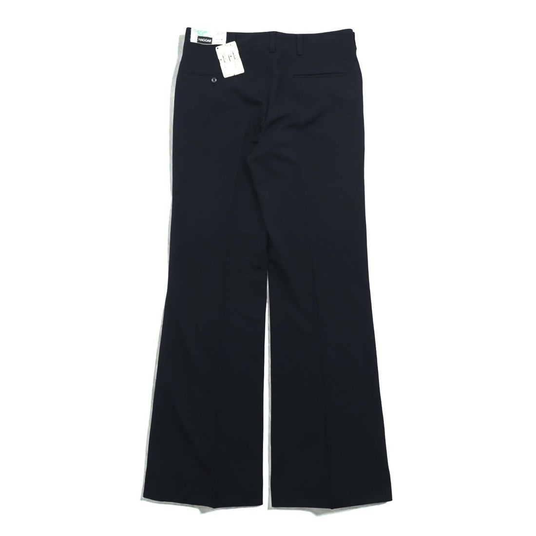HAGGAR 70年代 USA製 ヴィンテージ フレア スラックス パンツ M ネイビー SCOVILLジップ デッドストック ブーツカット スタプレ 未使用品