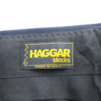 HAGGAR 70年代 USA製 ヴィンテージ フレア スラックス パンツ M ネイビー SCOVILLジップ デッドストック ブーツカット スタプレ 未使用品