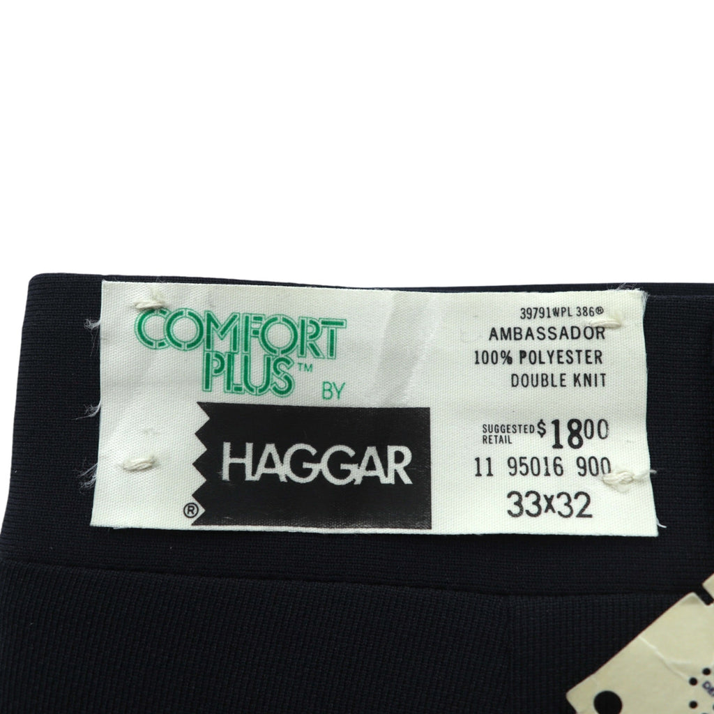 HAGGAR 70年代 USA製 ヴィンテージ フレア スラックス パンツ M ネイビー SCOVILLジップ デッドストック ブーツカット スタプレ 未使用品