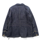 CALEE Made in Japan Rigid Denim Coverall L Blue Cotton Dark Navy