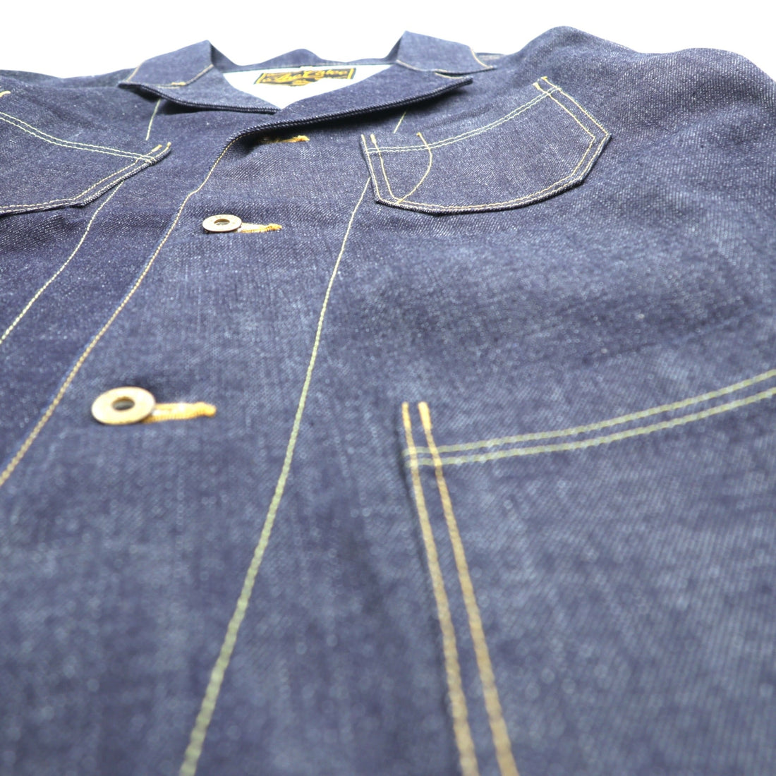 CALEE Made in Japan Rigid Denim Coverall L Blue Cotton Dark Navy