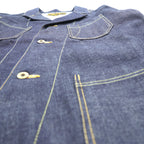 CALEE Made in Japan Rigid Denim Coverall L Blue Cotton Dark Navy