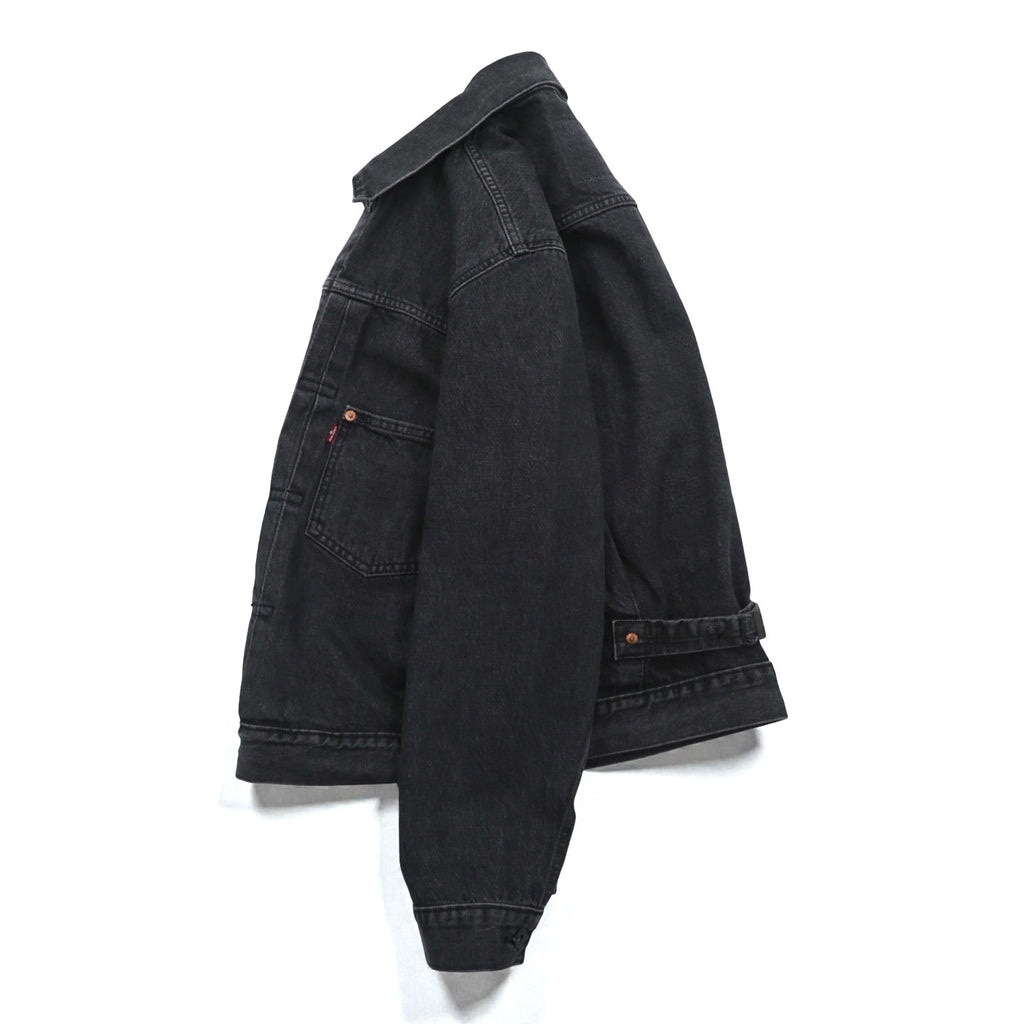 Levi's PREMIUM 1st タイプ 大戦モデル ビッグE デニム トラッカージャケット Gジャン S ブラック TYPE1 短丈 ビッグサイズ シンチバック ダブルプリーツ A3174-0000