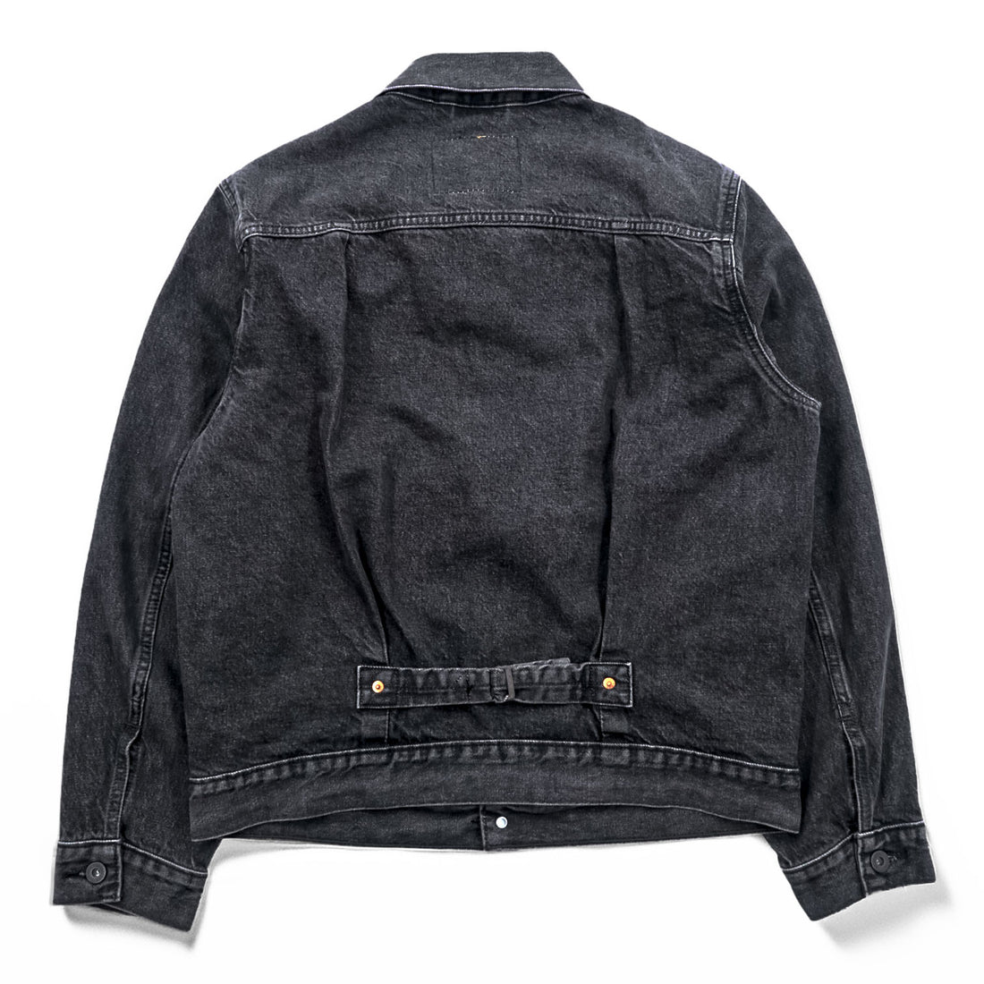 Levi's PREMIUM 1st Type Big E Denim Jacket, Black Cotton, 1 Trucker Size S, Wartime Model, Cinch Back, Double Pleats, Relaxed Fit, A3174-0000