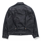Levi's PREMIUM 1st Type Big E Denim Jacket, Black Cotton, 1 Trucker Size S, Wartime Model, Cinch Back, Double Pleats, Relaxed Fit, A3174-0000