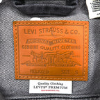 Levi's PREMIUM 1st Type Big E Denim Jacket, Black Cotton, 1 Trucker Size S, Wartime Model, Cinch Back, Double Pleats, Relaxed Fit, A3174-0000