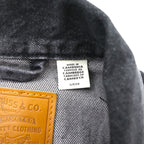 Levi's PREMIUM 1st Type Big E Denim Jacket, Black Cotton, 1 Trucker Size S, Wartime Model, Cinch Back, Double Pleats, Relaxed Fit, A3174-0000