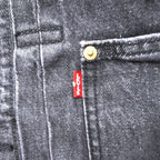 Levi's PREMIUM 1st Type Big E Denim Jacket, Black Cotton, 1 Trucker Size S, Wartime Model, Cinch Back, Double Pleats, Relaxed Fit, A3174-0000