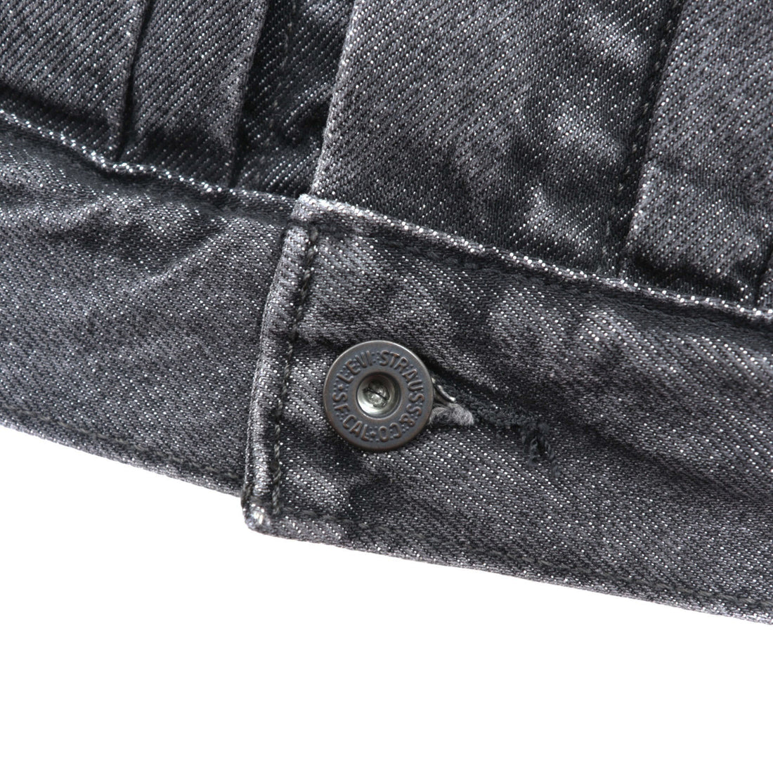 Levi's PREMIUM 1st Type Big E Denim Jacket, Black Cotton, 1 Trucker Size S, Wartime Model, Cinch Back, Double Pleats, Relaxed Fit, A3174-0000