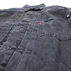 Levi's PREMIUM 1st Type Big E Denim Jacket, Black Cotton, 1 Trucker Size S, Wartime Model, Cinch Back, Double Pleats, Relaxed Fit, A3174-0000