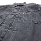 Levi's PREMIUM 1st タイプ 大戦モデル ビッグE デニム トラッカージャケット Gジャン S ブラック TYPE1 短丈 ビッグサイズ シンチバック ダブルプリーツ A3174-0000
