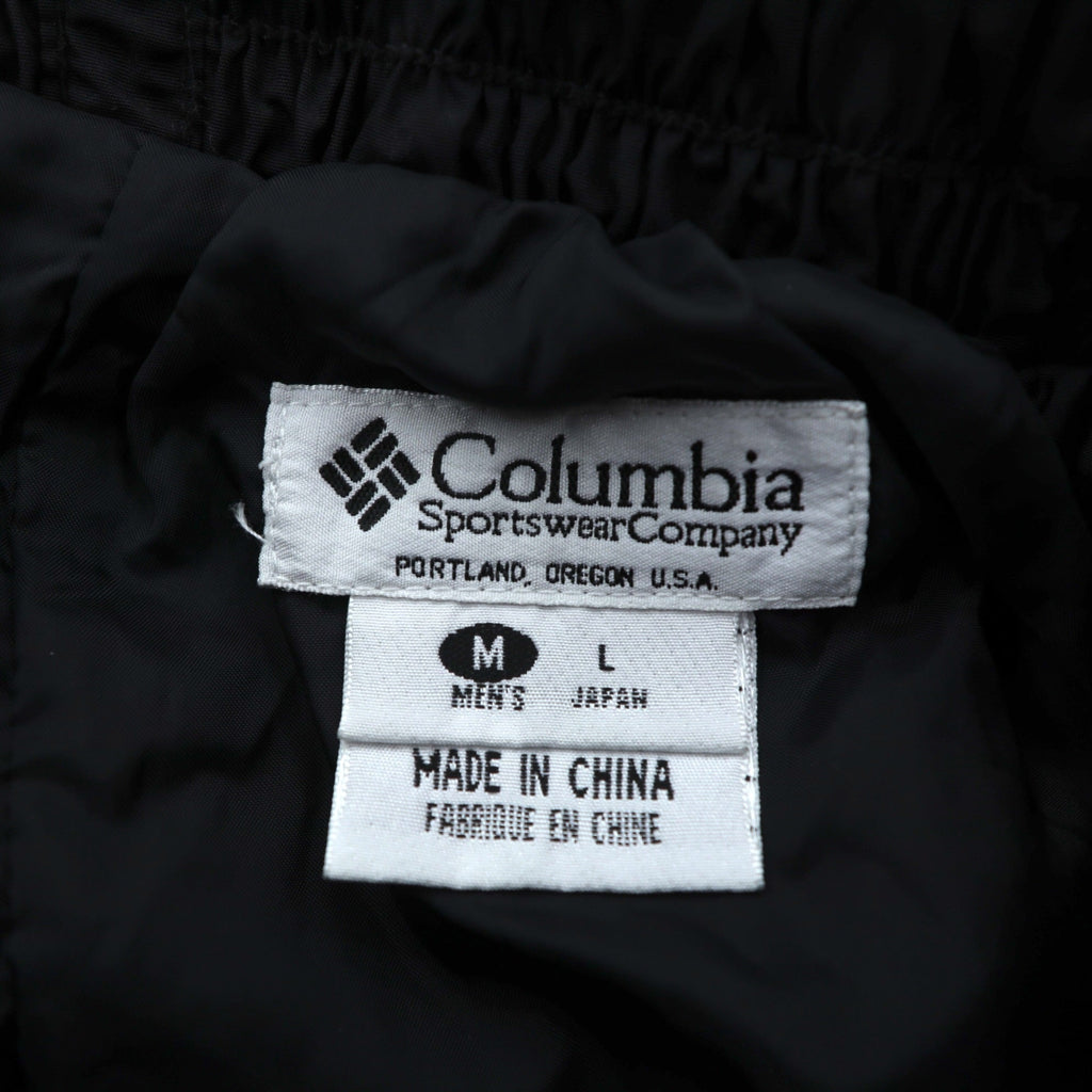 Columbia Nylon Shell Track Pants Jersey L Black Waterproof SM8060