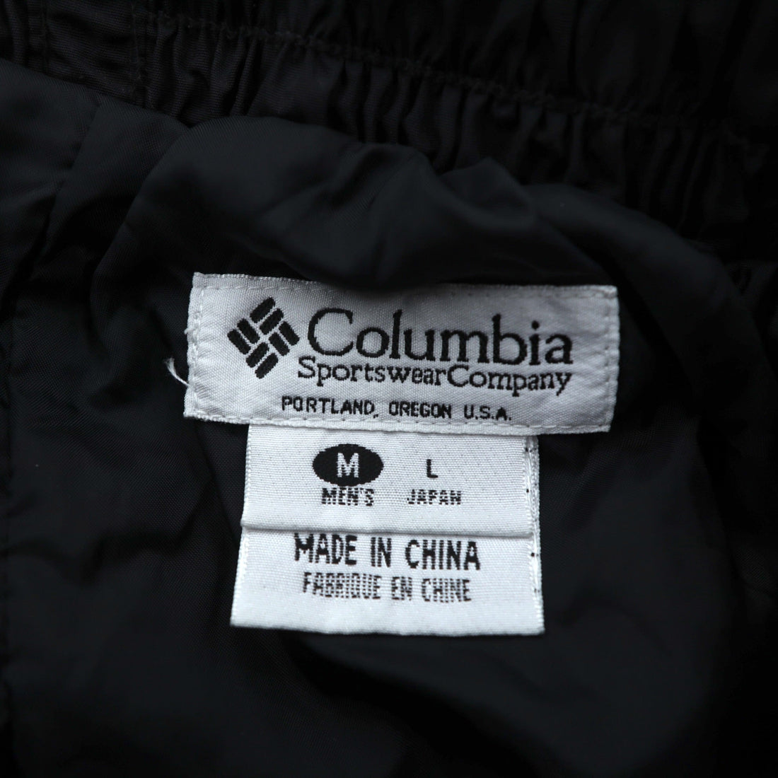 Columbia Nylon Shell Track Pants Jersey L Black Waterproof SM8060