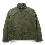 Polo Ralph Lauren 90s Swing Top Harrington Jacket, Medium, Khaki Polyester, Fleece Liner, Retractable Hood, Small Pony Embroidery