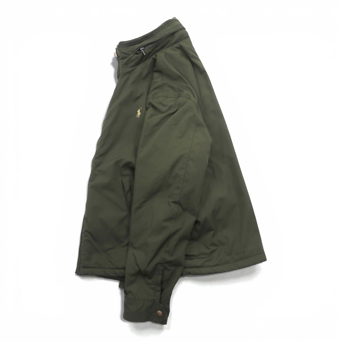 Polo Ralph Lauren 90s Swing Top Harrington Jacket, Medium, Khaki Polyester, Fleece Liner, Retractable Hood, Small Pony Embroidery