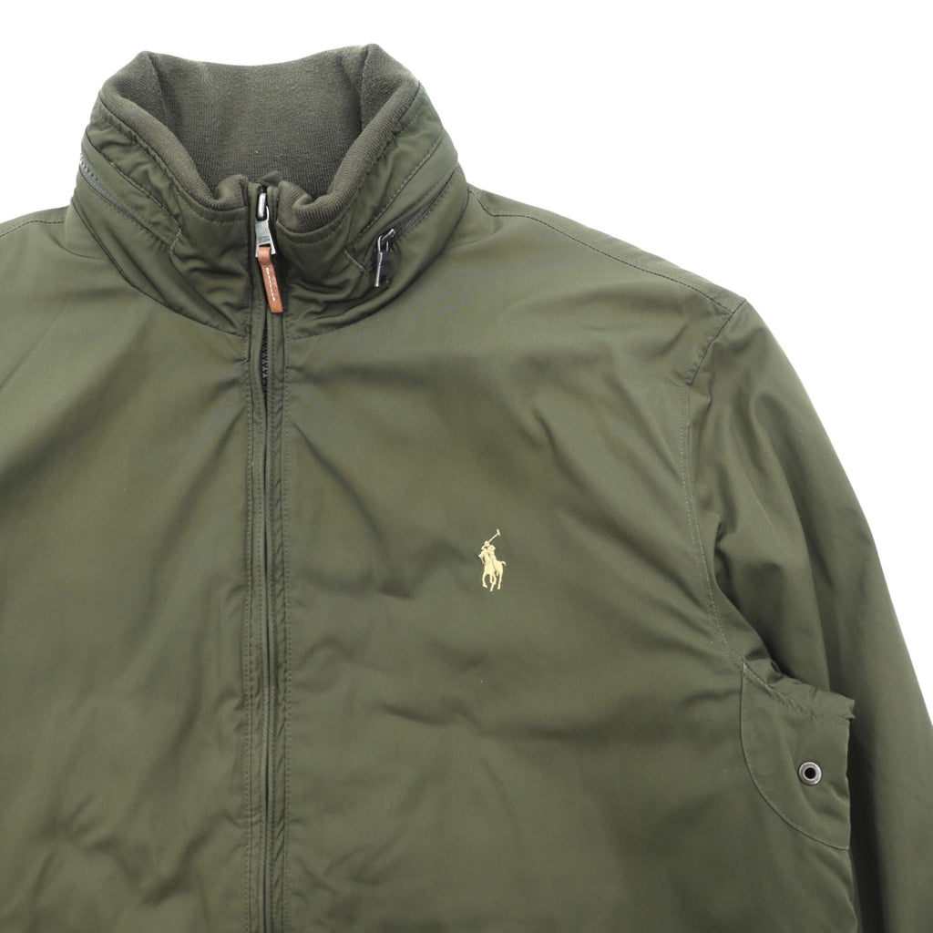 Polo Ralph Lauren 90s Swing Top Harrington Jacket, Medium, Khaki Polyester, Fleece Liner, Retractable Hood, Small Pony Embroidery