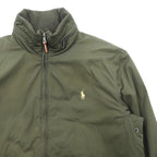 Polo Ralph Lauren 90s Swing Top Harrington Jacket, Medium, Khaki Polyester, Fleece Liner, Retractable Hood, Small Pony Embroidery