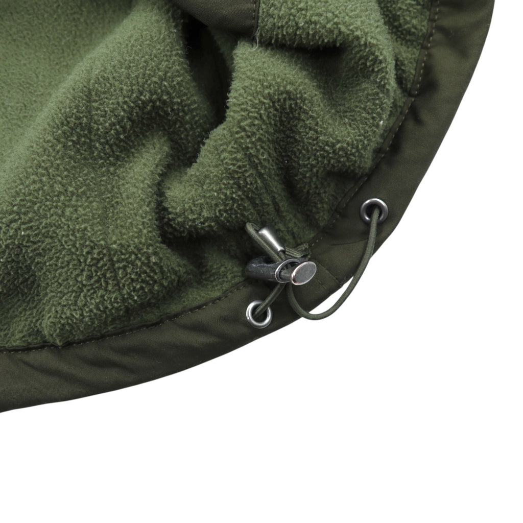 Polo Ralph Lauren 90s Swing Top Harrington Jacket, Medium, Khaki Polyester, Fleece Liner, Retractable Hood, Small Pony Embroidery