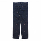 Polo Ralph Lauren チノパンツ ワークパンツ L ネイビー 総柄 フラッグ 刺繍 SLIM FIT