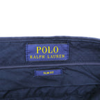 Polo Ralph Lauren チノパンツ ワークパンツ L ネイビー 総柄 フラッグ 刺繍 SLIM FIT