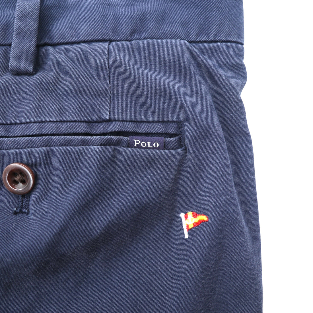Polo Ralph Lauren チノパンツ ワークパンツ L ネイビー 総柄 フラッグ 刺繍 SLIM FIT