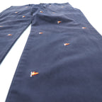 Polo Ralph Lauren チノパンツ ワークパンツ L ネイビー 総柄 フラッグ 刺繍 SLIM FIT
