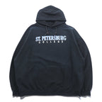 JANSPORT College Print Hoodie, XL, Black Cotton, Big Size, St. Petersburg