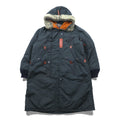 MONSIEUR NICOLE 90s Made in Japan N-3B Flight Jacket, XL, Black Nylon, CLUB WORKERS Padded Drawcord Rabbit Hoodie