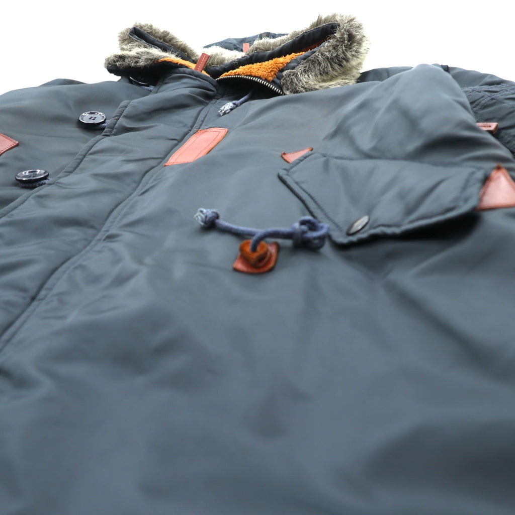 MONSIEUR NICOLE 90s Made in Japan N-3B Flight Jacket, XL, Black Nylon, CLUB WORKERS Padded Drawcord Rabbit Hoodie