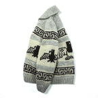 VINTAGE Made in Canada Cowichan Knit Sweater, Large, Beige Wool, CANADIAN SWEATER CO. Thunderbird Zip Up