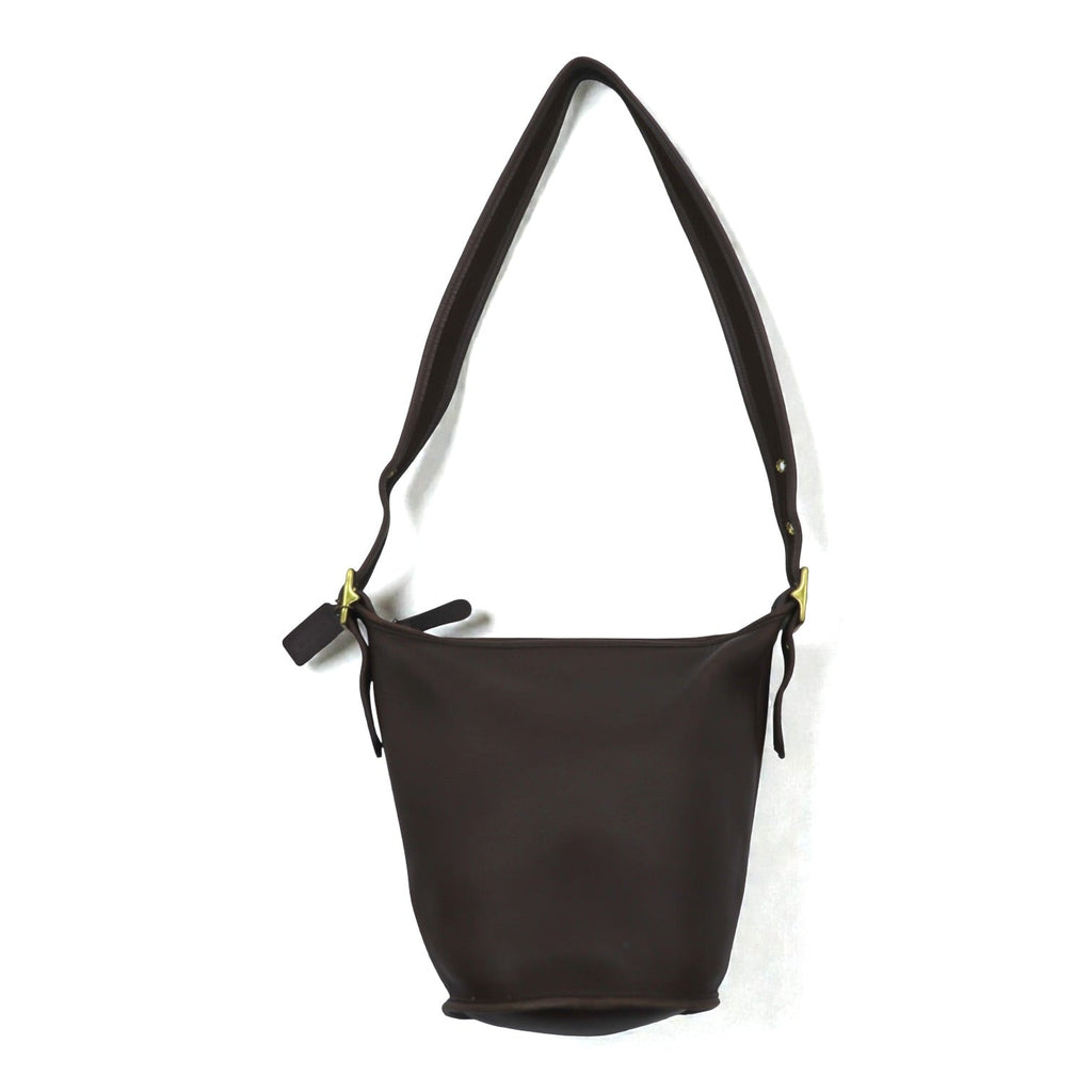 COACH Made in USA Old Bucket Shoulder Bag Brown Leather and Cowhide 9953