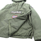 NAPAPIJRI ハーフジップ アノラックパーカー XL カーキ 中綿 ドローコード サイドジップ スリット Rainforest Jacket N0YGU0