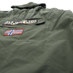 NAPAPIJRI ハーフジップ アノラックパーカー XL カーキ 中綿 ドローコード サイドジップ スリット Rainforest Jacket N0YGU0