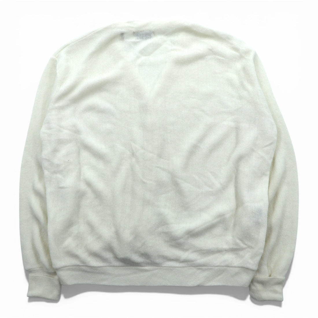 LACOSTE 70s Made in USA Acrylic Knit Cardigan L White IZOD Thread Tag ILGWU UNION