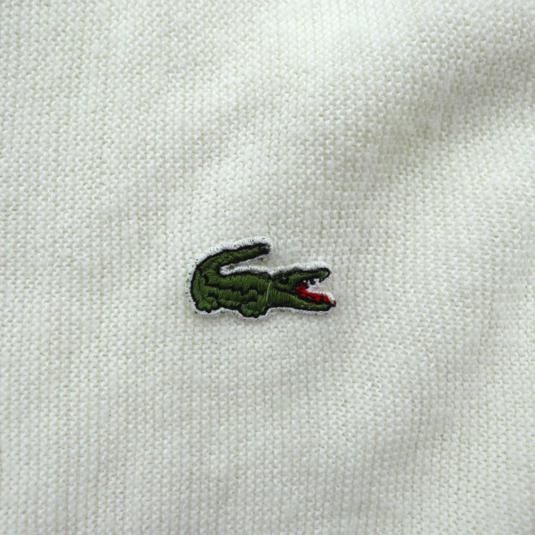 LACOSTE 70s Made in USA Acrylic Knit Cardigan L White IZOD Thread Tag ILGWU UNION