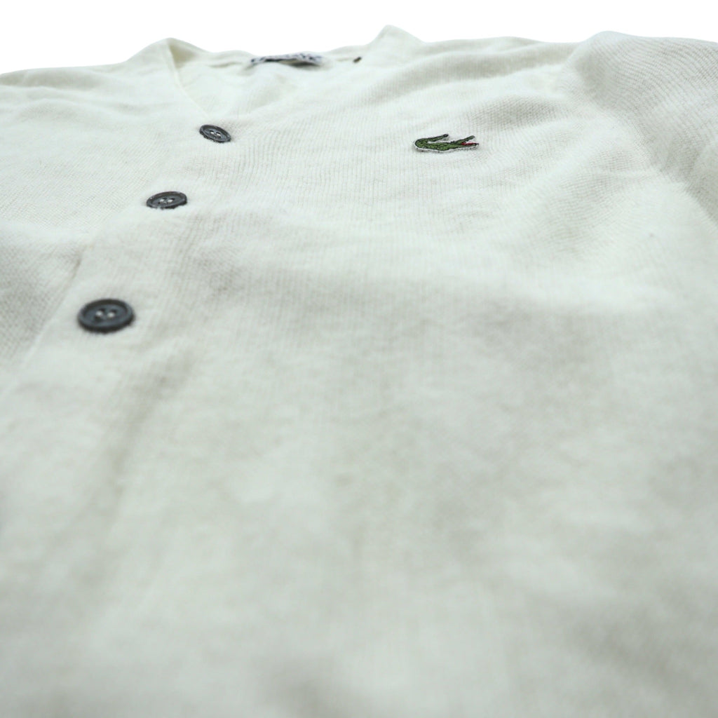 LACOSTE 70s Made in USA Acrylic Knit Cardigan L White IZOD Thread Tag ILGWU UNION